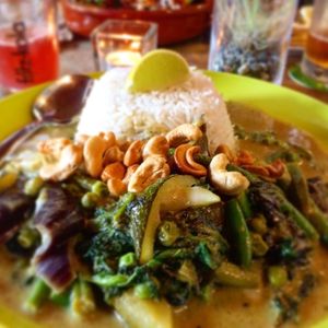 Green thai curry  at The Vegan Eagle in Hamburg
