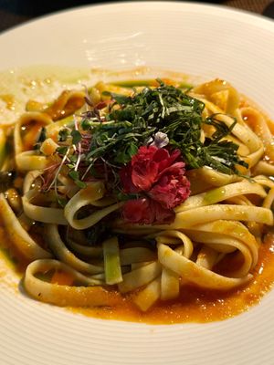 Vodka Fettuccine, vegan   at Café '36 in Kalamazoo
