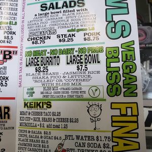 new menu item! vegan bliss. you casn get a bowl or s burrito. at Da Kine Diego's in Satellite Beach