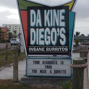you need a burrito! new menu item... vegan bliss! at Da Kine Diego's in Satellite Beach