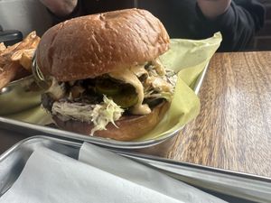 Pulled porkk  at Fungi Foods in Oakland
