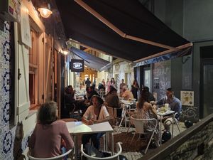 Outdoor seating area. at OFF - Petiscos tradicionais portugueses in Aveiro