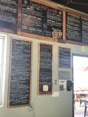 Extensive menu at Trilogy Sanctuary in La Jolla