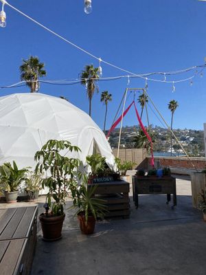 Magic geodesic dome where classes are offered  #Veganuary at Trilogy Sanctuary in La Jolla
