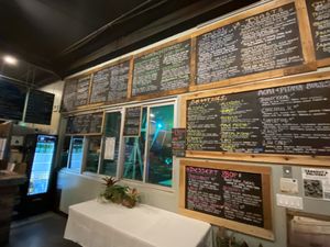 Huge menu  at Trilogy Sanctuary in La Jolla