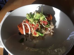 Enchiladas at Trilogy Sanctuary in La Jolla