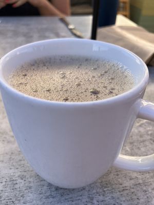Hot coconut chai  at Trilogy Sanctuary in La Jolla