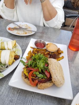 Beet burger  at Trilogy Sanctuary in La Jolla