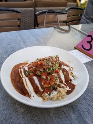 Enchiladas  at Trilogy Sanctuary in La Jolla