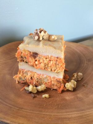 raw vegan carrot cake!  at Trilogy Sanctuary in La Jolla