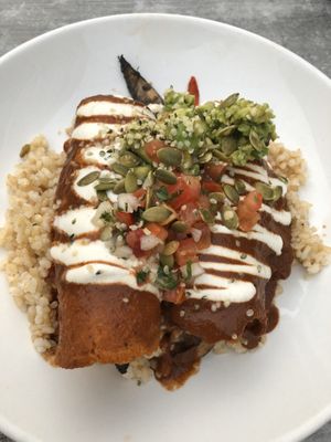 Enchiladas at Trilogy Sanctuary in La Jolla