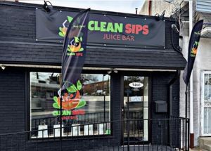 Storefront at Clean Sips Juice Bar in Philadelphia