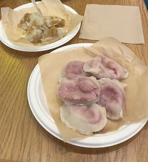 Lentil and strawberry pierogi  at Przystanek Pierogarnia  in Warsaw