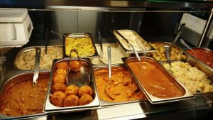 Variety o second plate dishes at Jagannath na Tverskoy in Moscow