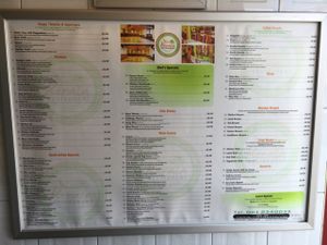 menu - zoom in to read  at Kerala Restaurant in Leeds