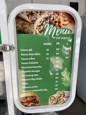 Menu: (all) burritos!  at Tacos Chay Hoàng Tú - Vegan kitchen  in Da Lat