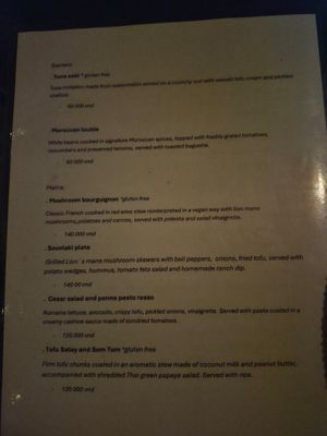 Menu at Kif Kif - Plant Based Restaurant in Hoi An