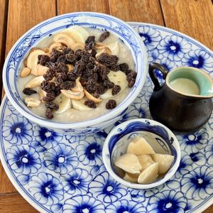 Porridge, vegan option  at Epic Arts Cafe in Kampot