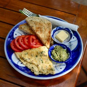 Cheese Omelette (Vegetarian) at Epic Arts Cafe in Kampot