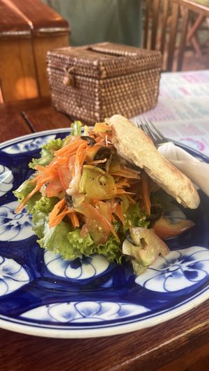 Hummus&olives bagle  at Epic Arts Cafe in Kampot