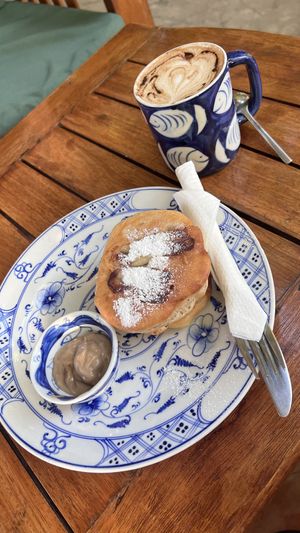 Vegan pancakes  at Epic Arts Cafe in Kampot