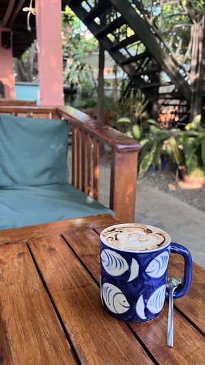 Latte  at Epic Arts Cafe in Kampot