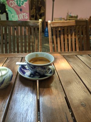 Large espresso at Epic Arts Cafe in Kampot