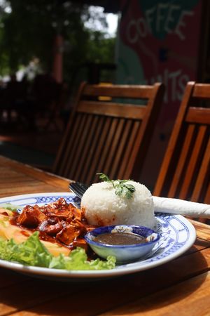 Tofu Lok Lak (Vegan) at Epic Arts Cafe in Kampot