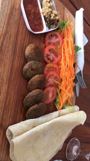 falafel wrap at Epic Arts Cafe in Kampot