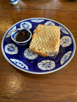Tomato & Onion Toast - 1.5$ at Epic Arts Cafe in Kampot