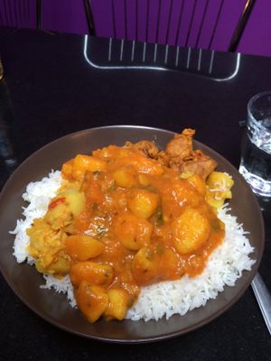Potato curry at Nirvana Cafe in Luxembourg City