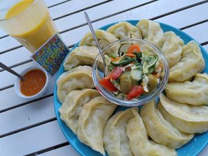 Momos at Nirvana Cafe in Luxembourg City