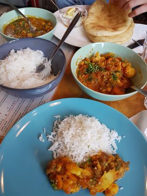 Chickpea and vegetable curry at Nirvana Cafe in Luxembourg City