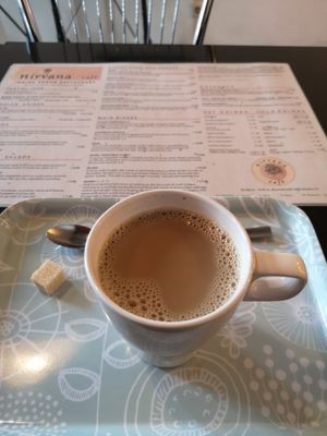 Chai avec lait soya at Nirvana Cafe in Luxembourg City