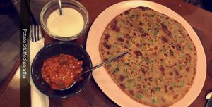 Potato stuffed Paratha  at Nirvana Cafe in Luxembourg City