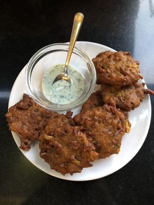 Onion bhajee  at Nirvana Cafe in Luxembourg City