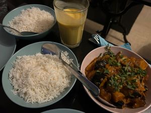 Aubergine Masala  at Nirvana Cafe in Luxembourg City