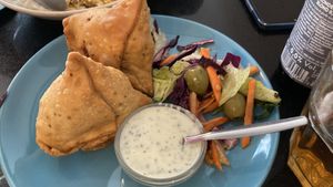 Samosas   at Nirvana Cafe in Luxembourg City