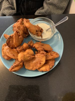 Vegetable pakoras  at Nirvana Cafe in Luxembourg City
