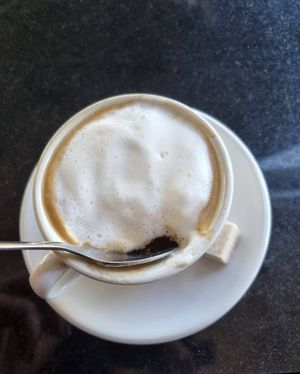 Soy Cappuccino at Nirvana Cafe in Luxembourg City