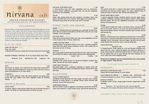 Menu 11/7/23 at Nirvana Cafe in Luxembourg City
