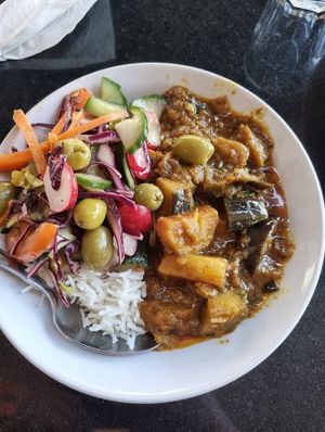 Aubergine Masala at Nirvana Cafe in Luxembourg City