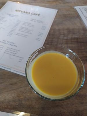 Mango lassi at Nirvana Cafe in Luxembourg City