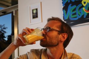 Vegan mango lassi 💚  at Nirvana Cafe in Luxembourg City