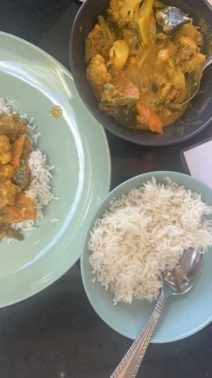 Mixed vegetable curry   at Nirvana Cafe in Luxembourg City