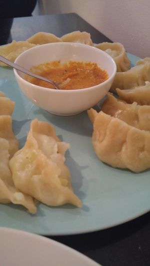 This is the momo dish. A must try! at Nirvana Cafe in Luxembourg City