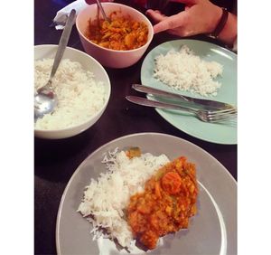 Mixed veggie curry at Nirvana Cafe in Luxembourg City