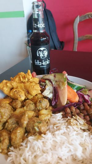 Vegan buffet at Nirvana Cafe in Luxembourg City