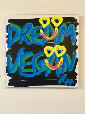 Vegan art!  at Nirvana Cafe in Luxembourg City