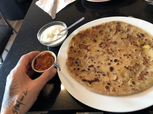 parantha at Nirvana Cafe in Luxembourg City